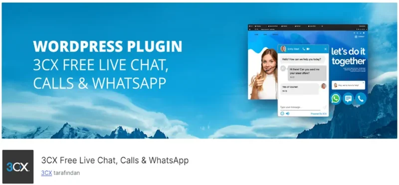 3CX Free Live Chat, Calls & WhatsApp, web sitenizde müşterilerle hızlı ve etkili bir iletişim kurmanızı sağlayan güçlü bir iletişim eklentisidir. Bu eklenti, canlı sohbet, sesli arama ve WhatsApp üzerinden müşteri desteği sunma imkanı tanır.