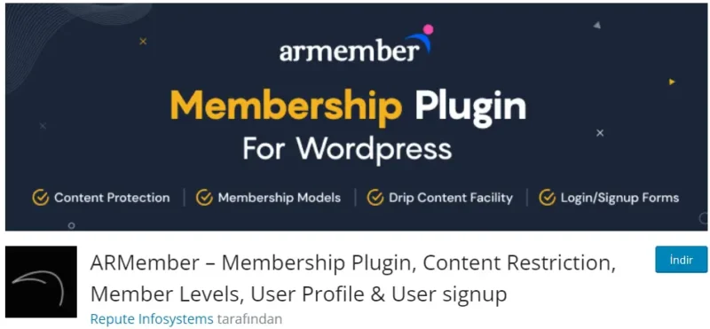 ARMember, WordPress için güçlü ve esnek bir üyelik eklentisidir.