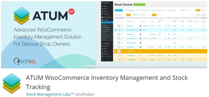 ATUM WooCommerce Inventory Management and Stock Tracking, WooCommerce mağazanız için kapsamlı envanter yönetimi ve stok takibi sunan güçlü bir eklentidir.