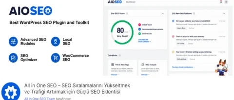 All in One SEO (AIOSEO), WordPress sitenizin arama motorlarındaki görünürlüğünü artırmak ve daha fazla organik trafik çekmek için kullanılan güçlü bir SEO eklentisidir.