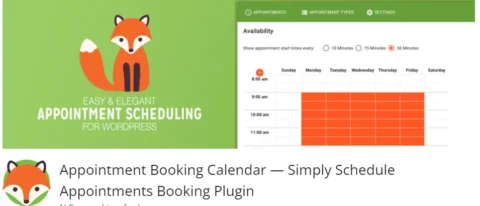 Appointment Booking Calendar - Simply Schedule Appointments Booking Plugin, WordPress sitenizde randevu ve rezervasyonları yönetmek için geliştirilmiş kullanıcı dostu bir eklentidir.