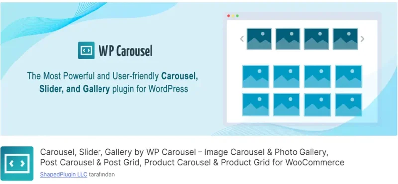 Carousel Slider Gallery, WordPress sitenizde görsellerinizi etkileyici bir şekilde sergilemenizi sağlayan kullanıcı dostu bir eklentidir.