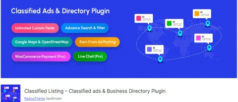 Classified Listing, WordPress sitenizde sınıflandırılmış ilanlar ve iş dizinleri oluşturmanıza olanak tanıyan güçlü bir eklentidir. Bu eklenti, kullanıcıların ilanlarını kolayca ekleyip yönetmelerini sağlar.