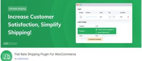 Flat Rate Shipping Plugin For WooCommerce, sabit fiyatlı kargo seçenekleri sunarak mağazanızda kargo ücretlerini yönetmenize yardımcı olan bir eklentidir.