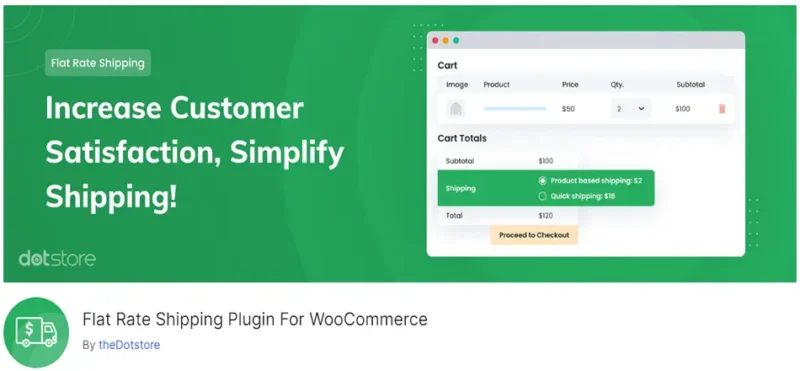 Flat Rate Shipping Plugin For WooCommerce, sabit fiyatlı kargo seçenekleri sunarak mağazanızda kargo ücretlerini yönetmenize yardımcı olan bir eklentidir.