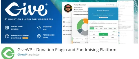 GiveWP, WordPress sitenizde bağış toplamak için tasarlanmış güçlü bir eklentidir. Bu eklenti, kar amacı gütmeyen kuruluşlar, dernekler ve bireyler için etkili bir bağış toplama ve fon oluşturma platformu sunar.