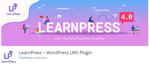 LearnPress, WordPress tabanlı çevrimiçi öğrenme yönetim sistemi (LMS) eklentisidir. Eğitmenler, eğitim kurumları ve bireyler için mükemmel bir platform sunarak çevrimiçi kurslar oluşturmayı ve yönetmeyi kolaylaştırır.