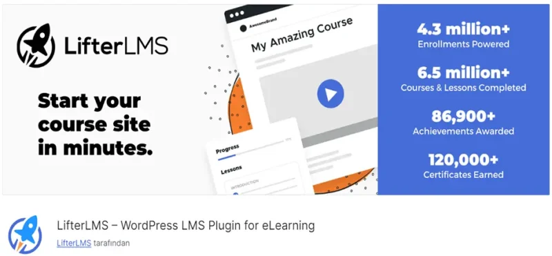 LifterLMS, WordPress tabanlı bir öğrenme yönetim sistemi (LMS) eklentisidir. Bu eklenti, çevrimiçi kurslar oluşturmak, öğrenci yönetimi yapmak ve kurs içeriği sunmak için güçlü bir çözüm sunar.