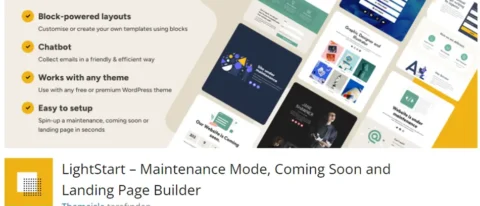 LightStart, WordPress siteniz için kolayca bakım modu, yakında geliyor sayfası veya açılış sayfaları oluşturmanıza olanak tanıyan güçlü bir eklentidir.