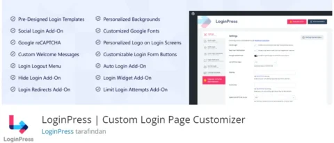 LoginPress – Custom Login Page Customizer, WordPress sitenizin giriş sayfasını özelleştirmenize olanak tanıyan bir eklentidir.