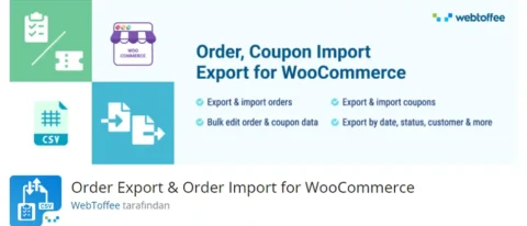 Order Export & Order Import for WooCommerce, e-ticaret sitenizdeki sipariş verilerini kolayca dışa aktarmanıza ve içe aktarmanıza olanak tanıyan bir eklentidir.