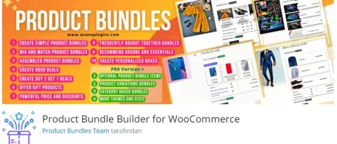 Product Bundle Builder for WooCommerce, WooCommerce mağazanızda müşterilerin birden fazla ürünü paket olarak seçip satın almasını sağlayan bir eklentidir.