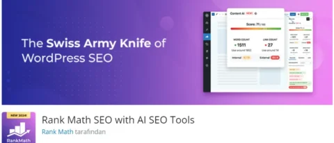 Rank Math SEO, WordPress sitenizin SEO performansını artırmak için kapsamlı ve kullanımı kolay bir eklentidir.