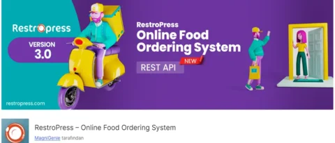 RestroPress, restoranlar için güçlü bir çevrimiçi yemek sipariş sistemi sunan bir WordPress eklentisidir. Müşterilere, kolay bir arayüz ile yemek siparişi verme imkanı tanırken, restoran sahiplerine de sipariş yönetimi kolaylığı sağlar.