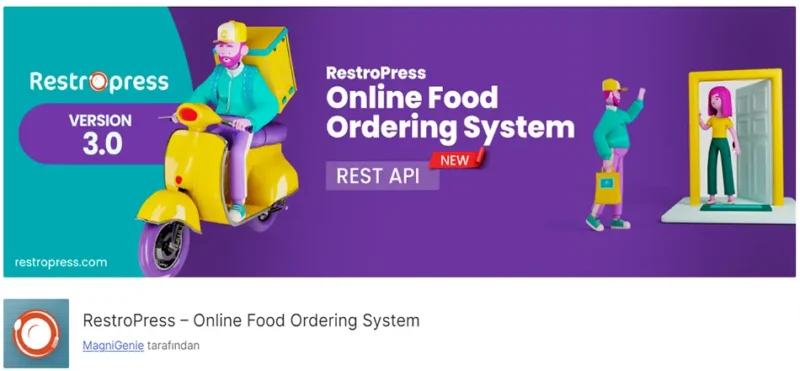 RestroPress, restoranlar için güçlü bir çevrimiçi yemek sipariş sistemi sunan bir WordPress eklentisidir. Müşterilere, kolay bir arayüz ile yemek siparişi verme imkanı tanırken, restoran sahiplerine de sipariş yönetimi kolaylığı sağlar.