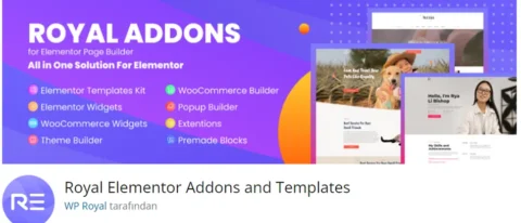 Royal Elementor Addons and Templates, Elementor kullanıcıları için özel olarak tasarlanmış bir eklentidir.