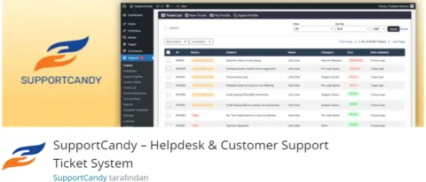 SupportCandy, WordPress siteniz için kapsamlı bir yardım masası ve müşteri destek sistemi eklentisidir.