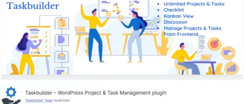 Taskbuilder, WordPress tabanlı bir proje ve görev yönetim eklentisidir. Bu eklenti, işletme sahiplerinin ve ekiplerin projelerini ve görevlerini düzenli bir şekilde yönetmelerine yardımcı olur.