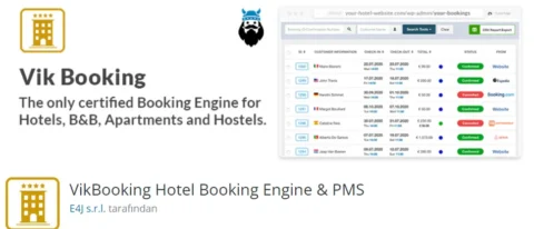 VikBooking Hotel Booking Engine & PMS, otel ve konaklama işletmeleri için kapsamlı bir rezervasyon motoru ve yönetim sistemidir.