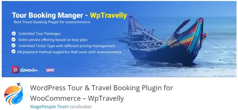 WpTravelly, WordPress sitenizde tur ve seyahat rezervasyonları yapmanızı sağlayan güçlü bir eklentidir.