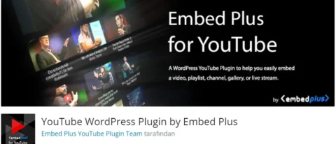 YouTube WordPress Plugin by Embed Plus, WordPress sitenize kolayca YouTube videoları, oynatma listeleri ve canlı yayınları yerleştirmenizi sağlayan popüler bir eklentidir.