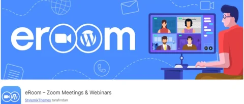 eRoom – Zoom Meetings & Webinars, WordPress sitenize Zoom toplantıları ve webinarları entegre etmenizi sağlayan bir eklentidir.