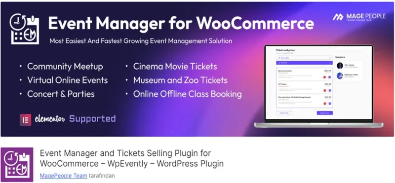 WpEvently: WooCommerce için Etkinlik Yönetimi ve Bilet Satış Eklentisi. Etkinlik organizasyonunu ve bilet satışlarını yönetmek hiç bu kadar kolay olmamıştı!