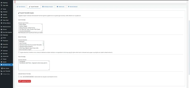 Wordpress Resetleme Eklentisi