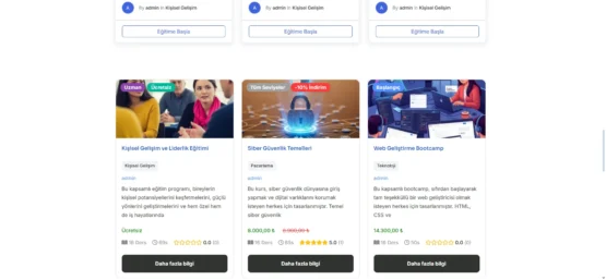 Tutor LMS ile gelen standart course card görünümünden sıkıldıysanız, bu eklenti tam size göre. Artık kurs kutucuklarınızı modern, minimal veya klasik şablonlar.